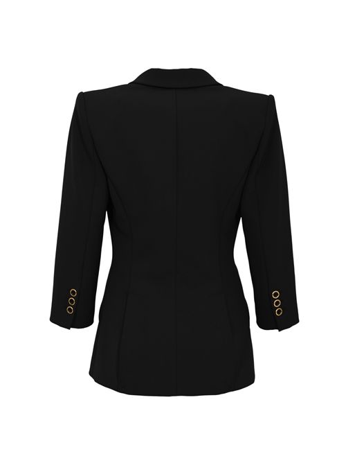 Giacca in doppio crêpe stretch con dettagli logo gioiello Elisabetta Franchi | GI21561E2110
